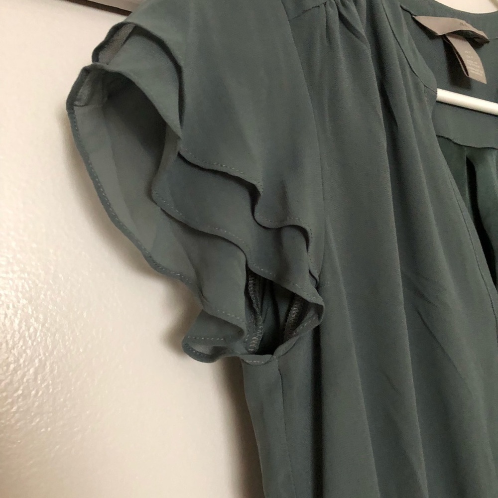 Beautiful Olive/Sage Green Ruffle Dress - Picture 5 of 6